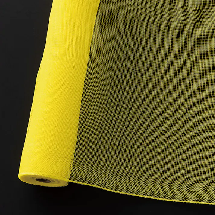 ヘッズ メッシュロール W530mm×15m巻 ライトイエロー 1m ファブリックロール HEADS MES-RO4