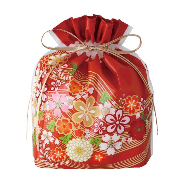 か*ん様 赤字商品/5回以内使用 限定品近新 サイズ:40 ヘッズ ラッピング袋 巾着 W180×D80×H180mm 赤 20枚 和風PE巾着バッグ