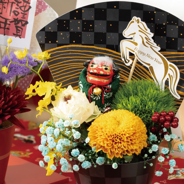 アイアン 正月飾り 蝶 草花 happy new year Amazon｜正月 花 迎春 正月飾り プリザーブドフラワー 和モダン 咲姫