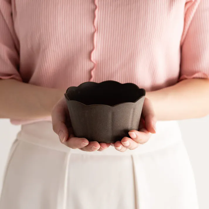 ヘッズ トレイ・カゴ 直径105(83)×H60mm ブラウン 10個 ウッディクラウドフラワーアレンジポット-S HEADS WDC-POBS