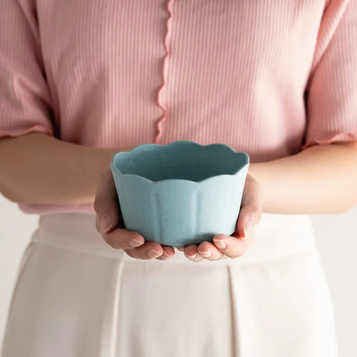 ヘッズ トレイ・カゴ 直径105(83)×H60mm ミントブルー 10個 ウッディクラウドフラワーアレンジポット-Sー HEADS WDC-POMS