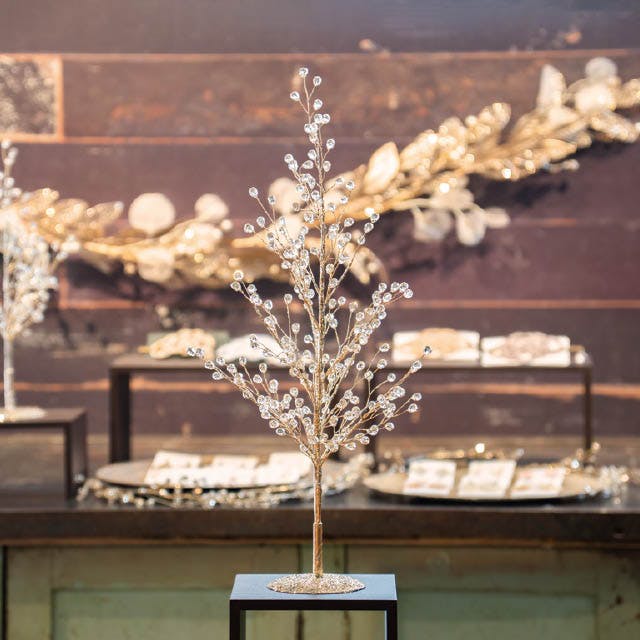 ヘッズ 装飾 W240×D240×H480mm ゴールド 1個 クリスマスディスプレイ