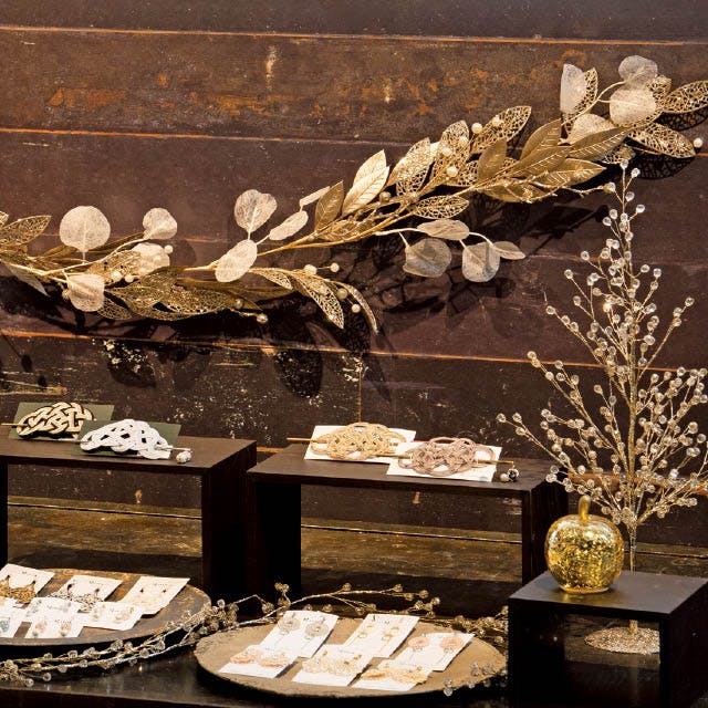 ヘッズ 装飾 W110×D40×H1230mm ゴールド 1本 クリスマスガーランド