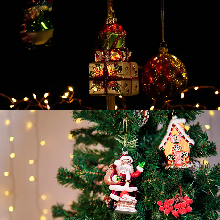 BROOKS HOME GARDEN ガラス製 クリスマスオーナメント 9点セット【翌営業日発送】