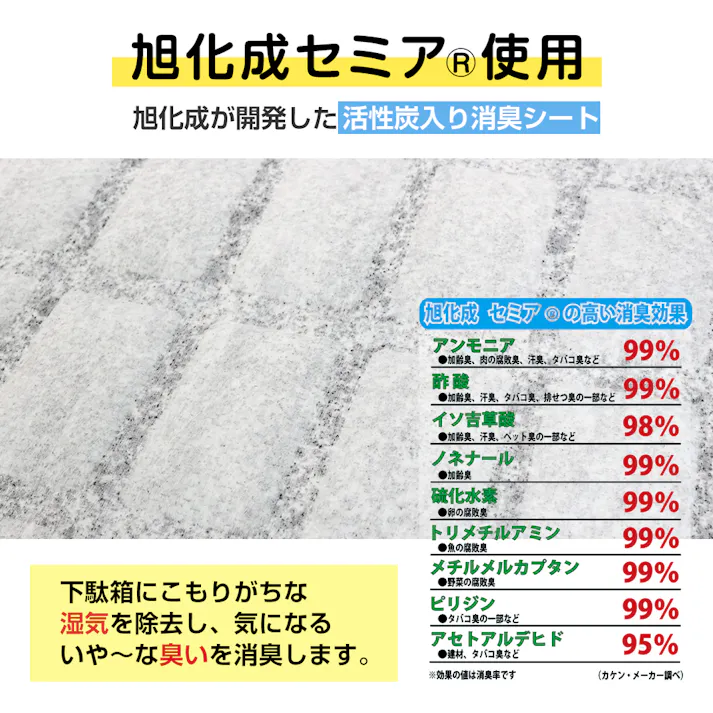 セミア(R) 強力消臭&除湿シート 下駄箱用 4枚セット