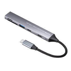 USB 5Gbps 3ポート スリム ハブ（カードリーダー付き）