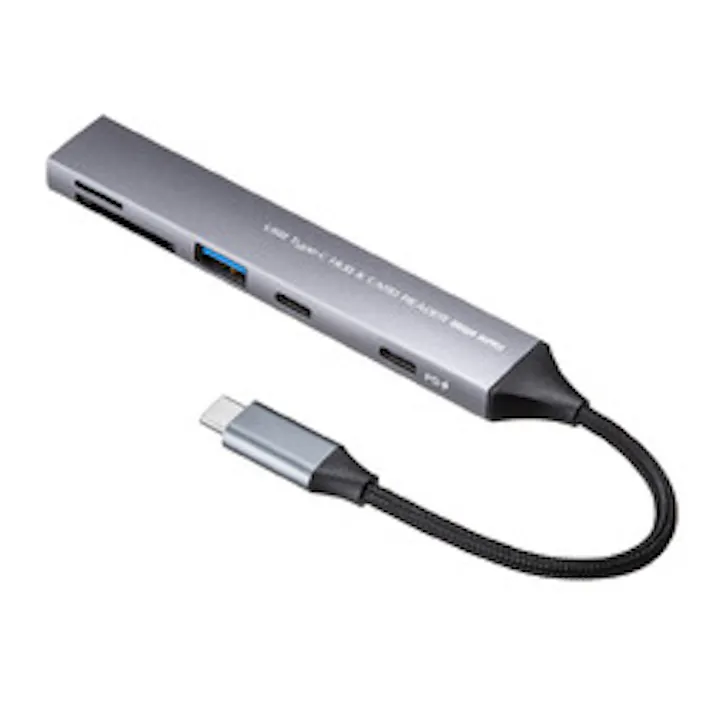 USB 5Gbps 3ポート スリム ハブ(カードリーダー付き)