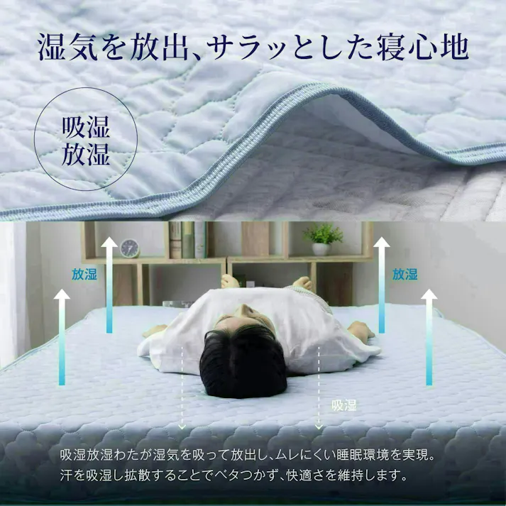 【新生活応援数量限定セール10%OFF】送料無料最短翌日発送 極涼 ひえとろ 冷感敷きパッド ダブル140×205cm