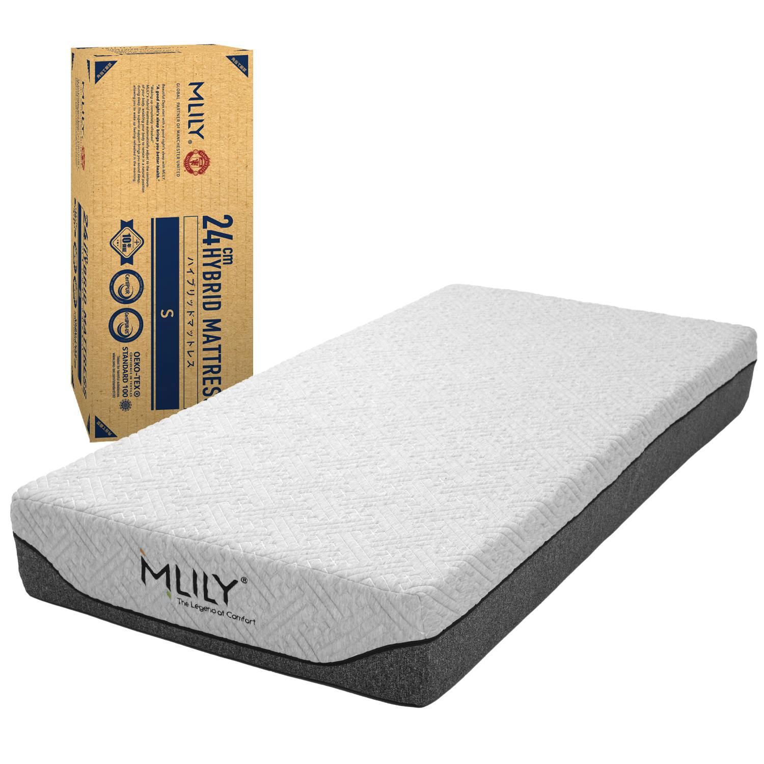 MLILY エムリリー 優反発 ハイブリットマットレス ポケットコイルマットレス ダブル 140×195×24cm 四層構造 超極厚24㎝ 高反発 体圧分散 圧縮梱包 ML01
