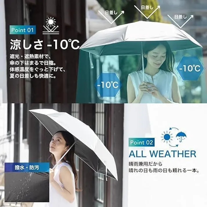 【新生活応援数量限定セール10%OFF】自動開閉日傘【軽量で疲れない!】 UVカット 超軽量 230g 遮光 折り畳み傘 遮光率100% UPF50+ 晴雨兼用 男女兼用 ブラック