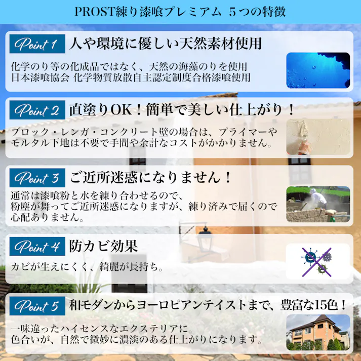 外壁用練り漆喰プレミアム アイスグリーン 20kg