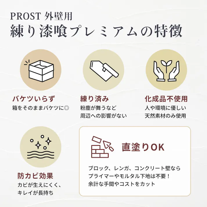 外壁用練り漆喰プレミアム パステルピンク 20kg