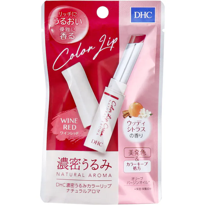 DHC 濃密うるみ カラーリップ ナチュラルアロマ ワインレッド ウッディシトラスの香り 1.5g ×1点【送料込み】 #4511413309971