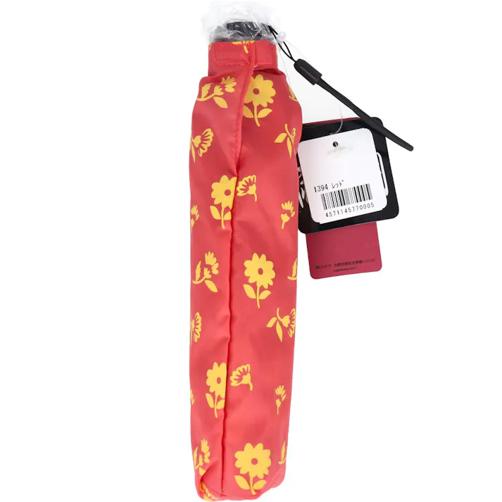 超軽量 空飛ぶカーボンアンブレラ 雨晴兼用折りたたみ傘 花柄 レッド ×1点【送料込み】 #4571145770005