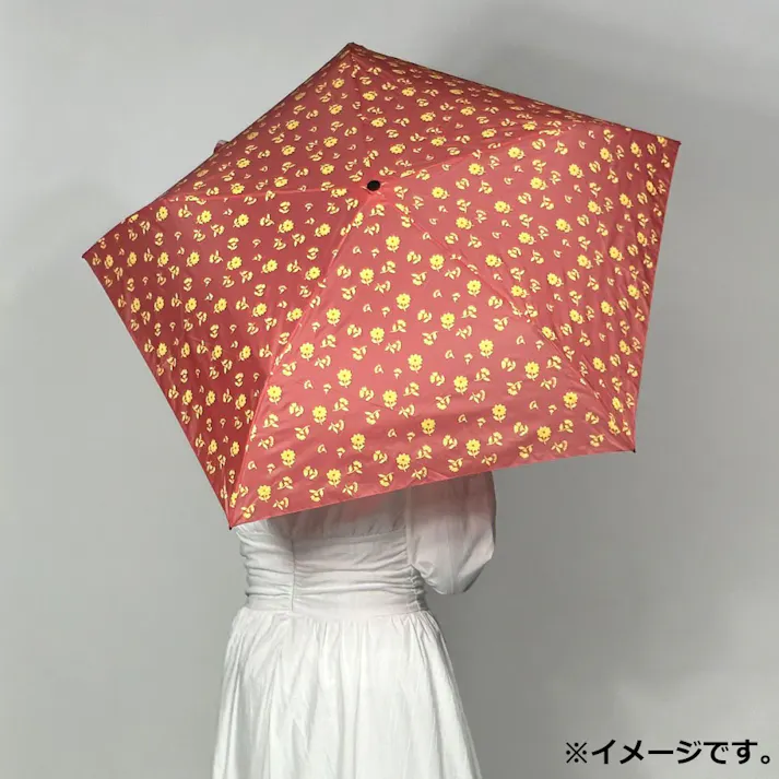 超軽量 空飛ぶカーボンアンブレラ 雨晴兼用折りたたみ傘 花柄 レッド ×1点【送料込み】 #4571145770005