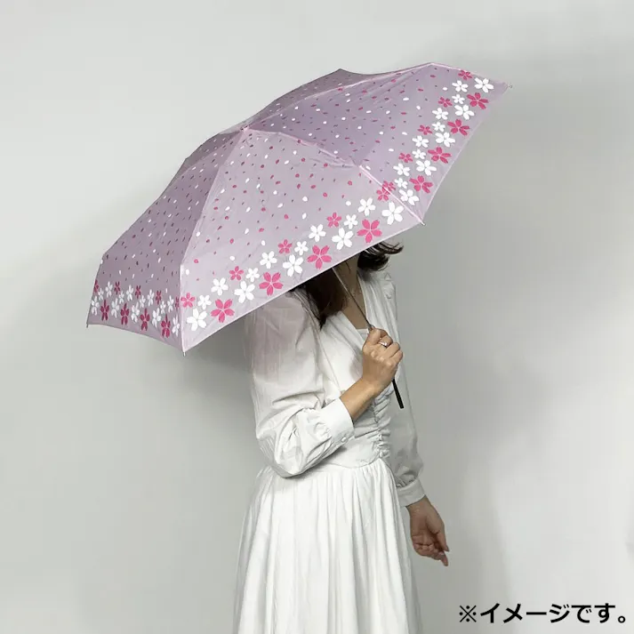 ポケブレラ 極小5段マイクロ 雨晴兼用傘 桜柄 ピンク ×1点【送料込み】 #4571145770173