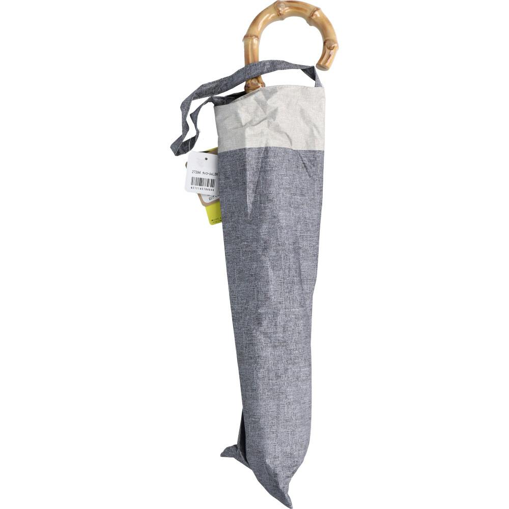 晴雨兼用ショートワイド傘 裏黒コーティング ダンガリー風切継プリント チャコール×LBR ×1点【送料込み】 ＃4571145784644