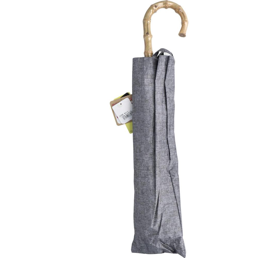 晴雨兼用ショートワイド傘 裏黒コーティング ダンガリー風無地プリント チャコール ×1点【送料込み】 ＃4571145784705