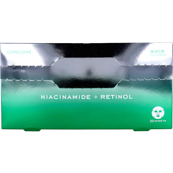 CORE CORE COSME ナイアシンアミド+レチノール 敏感肌用フェイスマスク 33枚入 ×1点【送料込み】 #4571212863166