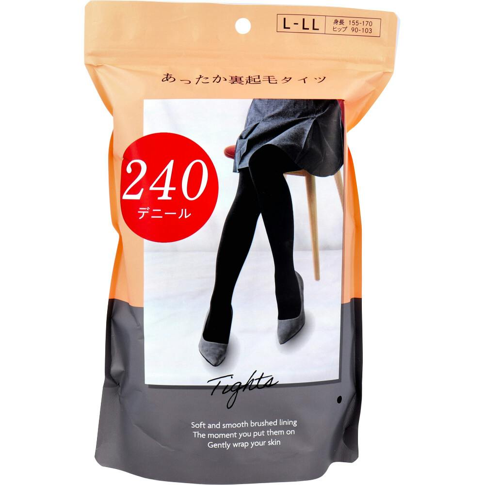 あったか裏起毛タイツ 240デニール ブラック L-LL 1枚入 ×1点【送料込み】 ＃4571621440774