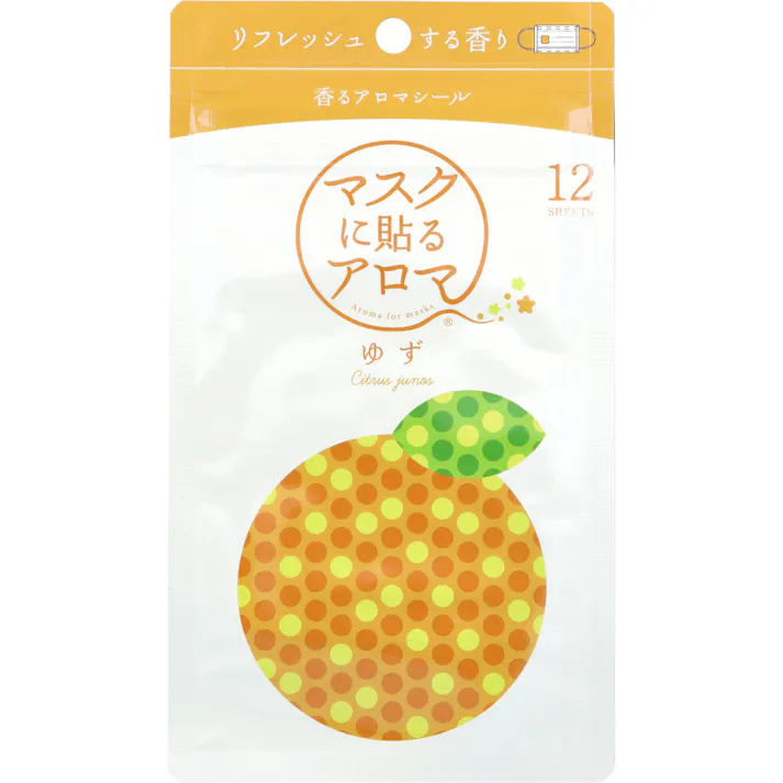 マスクに貼るアロマ 香るアロマシール ゆず 12枚入 ×1点【送料込み】 #4573522180025