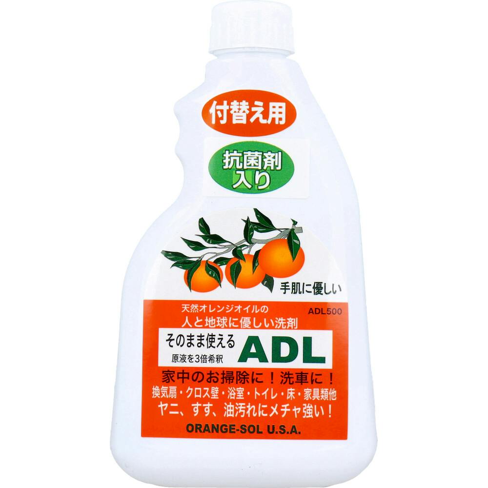 そのまま使えるADL 住居用多目的洗浄剤 付替え用 500mL ×1点【送料込み】 ＃4582156680412