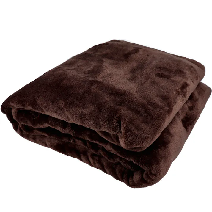 hokotto ふわふわマイクロファイバー ブランケット シングルサイズ 約140×190cm ブラウン ×1点【送料込み】 #4589596694634