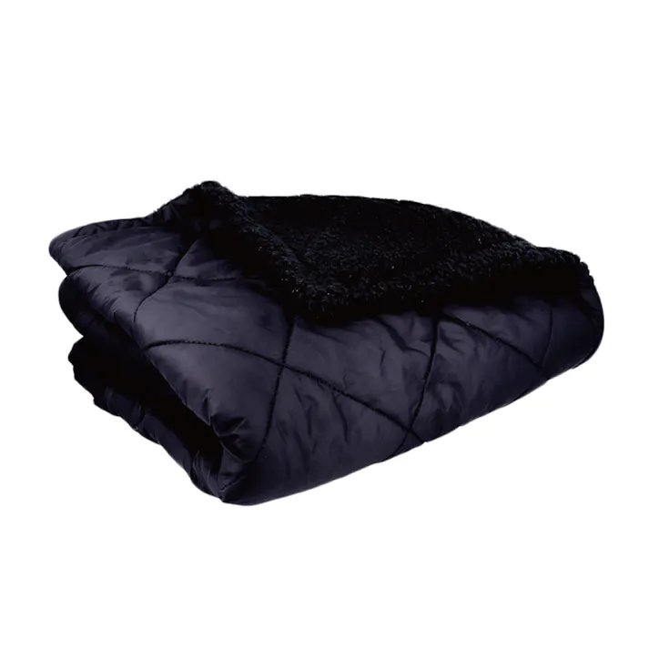 極厚裏ボア 4WAYブランケット 80×125cm ブラック ×1点【送料込み】 #4589596694658