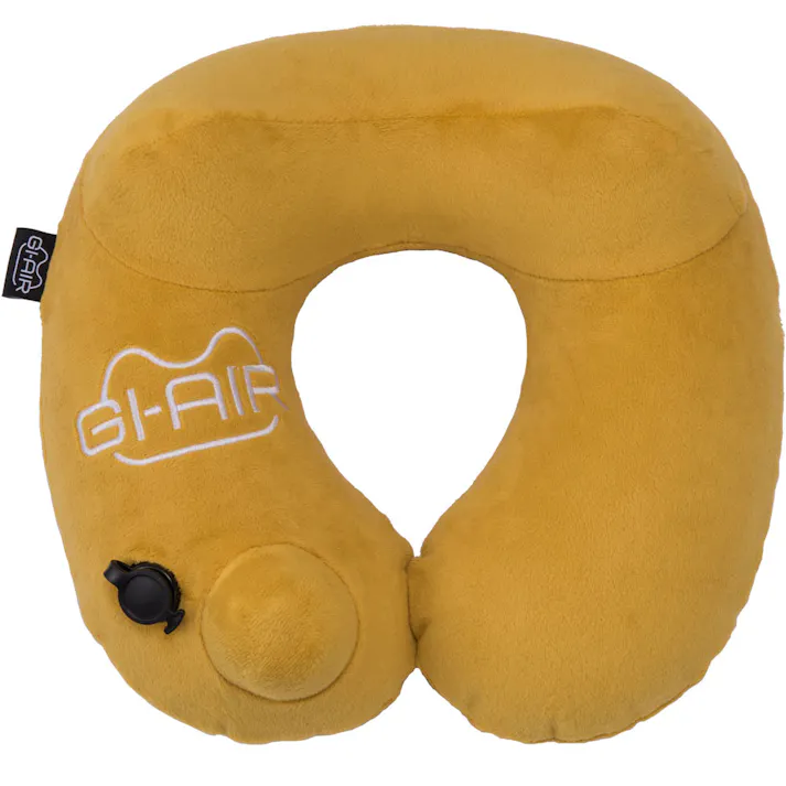 GI-AIR ポンプ式ネックピロー マスタードカーキ NHC-018 1個入 ×1点【送料込み】 #4589877321037
