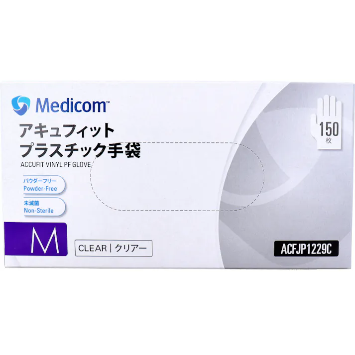【業務用】アキュフィット プラスチック手袋 パウダーフリー クリアー M 150枚入 ×1点【送料込み】 #4894476010375