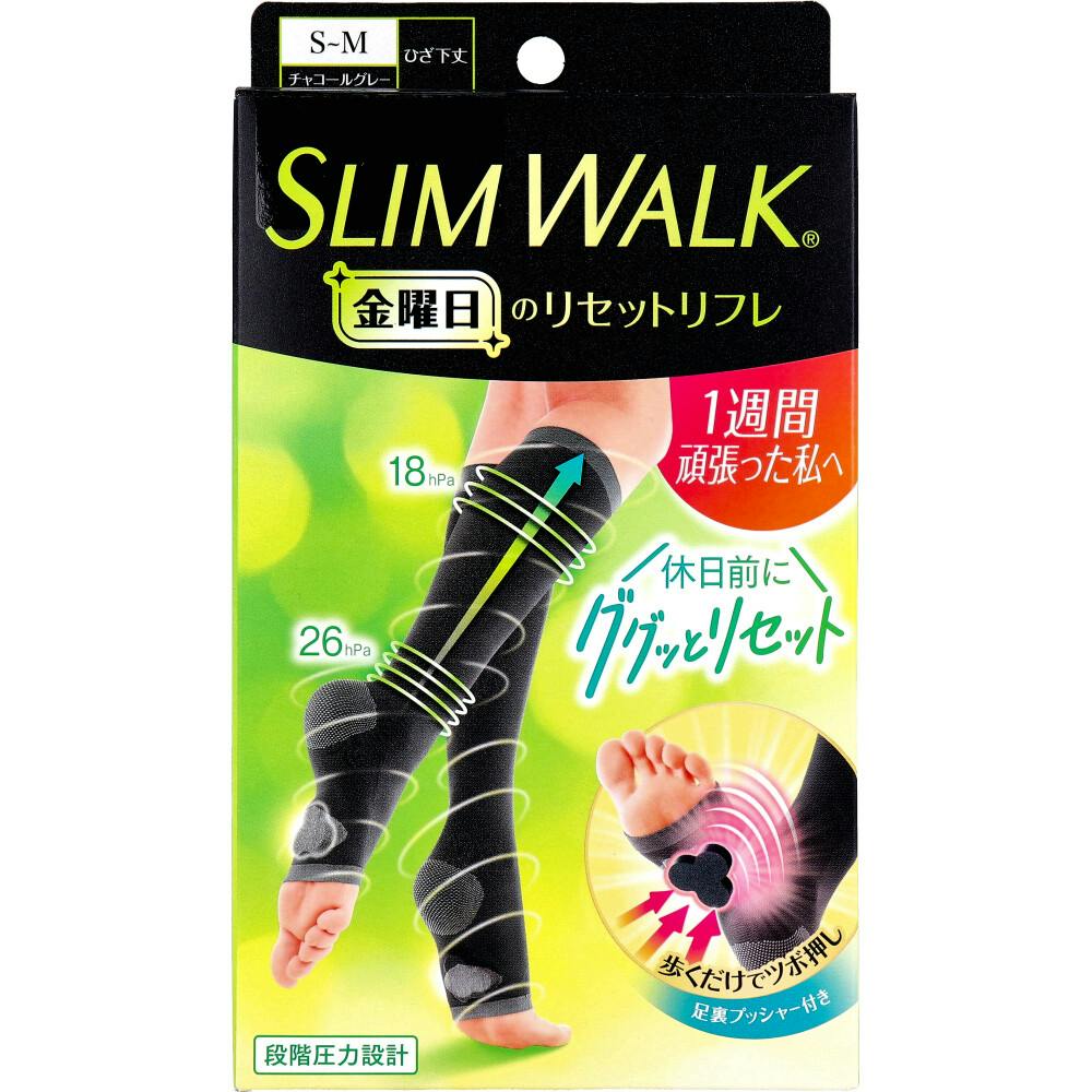 スリムウォーク 金曜日のリセットリフレ ひざ下丈 チャコールグレー S-Mサイズ ×1点【送料込み】 ＃4902522681803