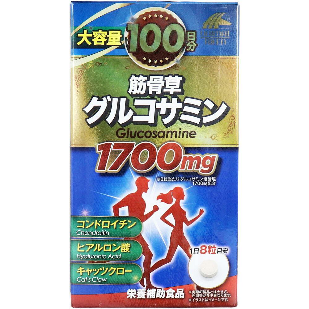 大容量100日分 筋骨草グルコサミン1700mg 800粒入 ×1点【送料込み