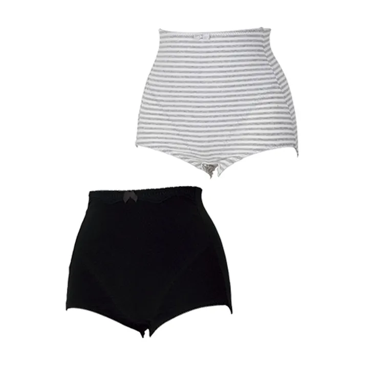 ピジョン 産後はくだけ おなか+ヒップすっきりショーツ グレー&ブラック Lサイズ 2枚組 ×1点【送料込み】 #4937006660821