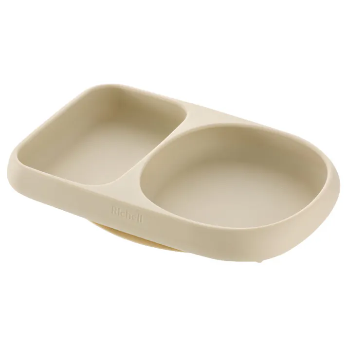 リッチェル トライ すくいやすいシリコーンプレート ベージュ ×1点【送料込み】 #4945680206679