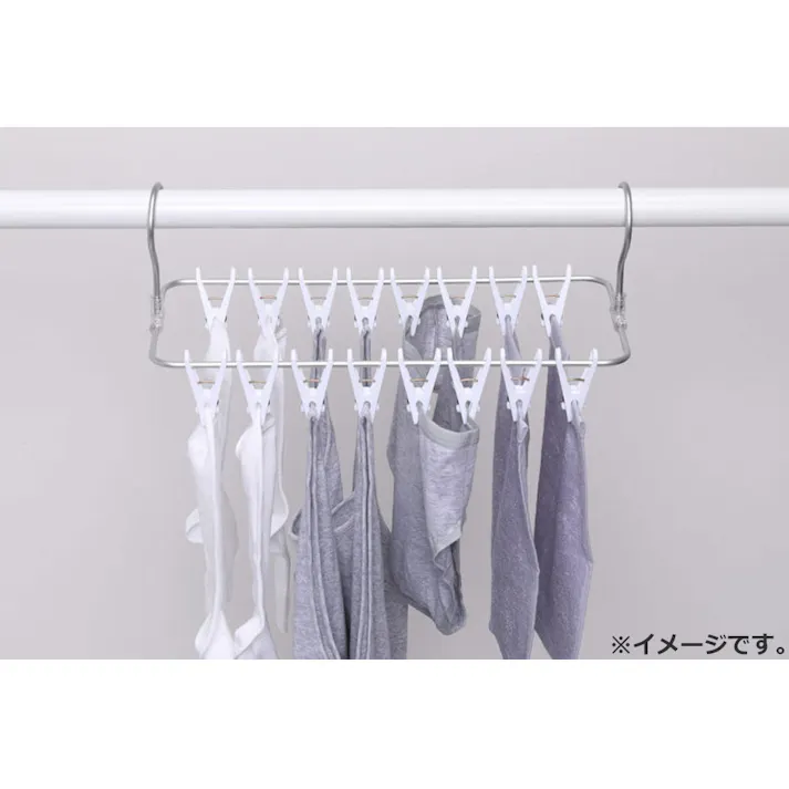 一度に外せる スリム角ハンガー16ピンチ付 ×1点【送料込み】 #4956810239016