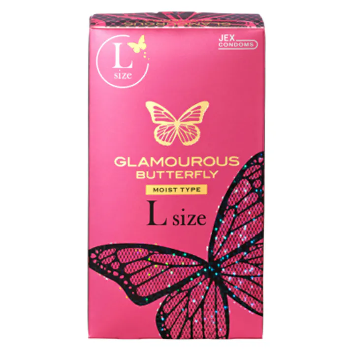 グラマラスバタフライ モイスト コンドーム Lサイズ 8個入 ×1点【送料込み】 #4973210030807