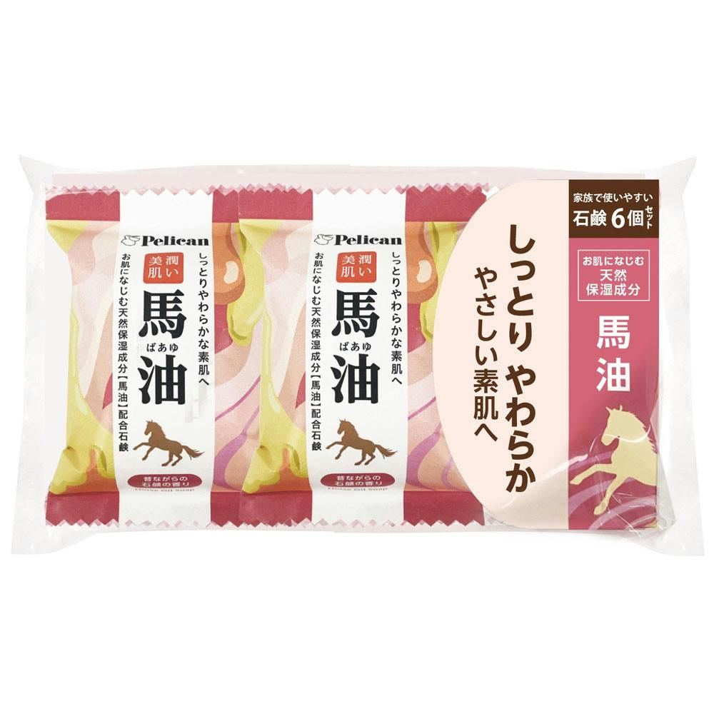 ファミリー石鹸 馬油 昔ながらの石鹸の香り 80g×6個セット ×1点【送料込み】 ＃4976631479422