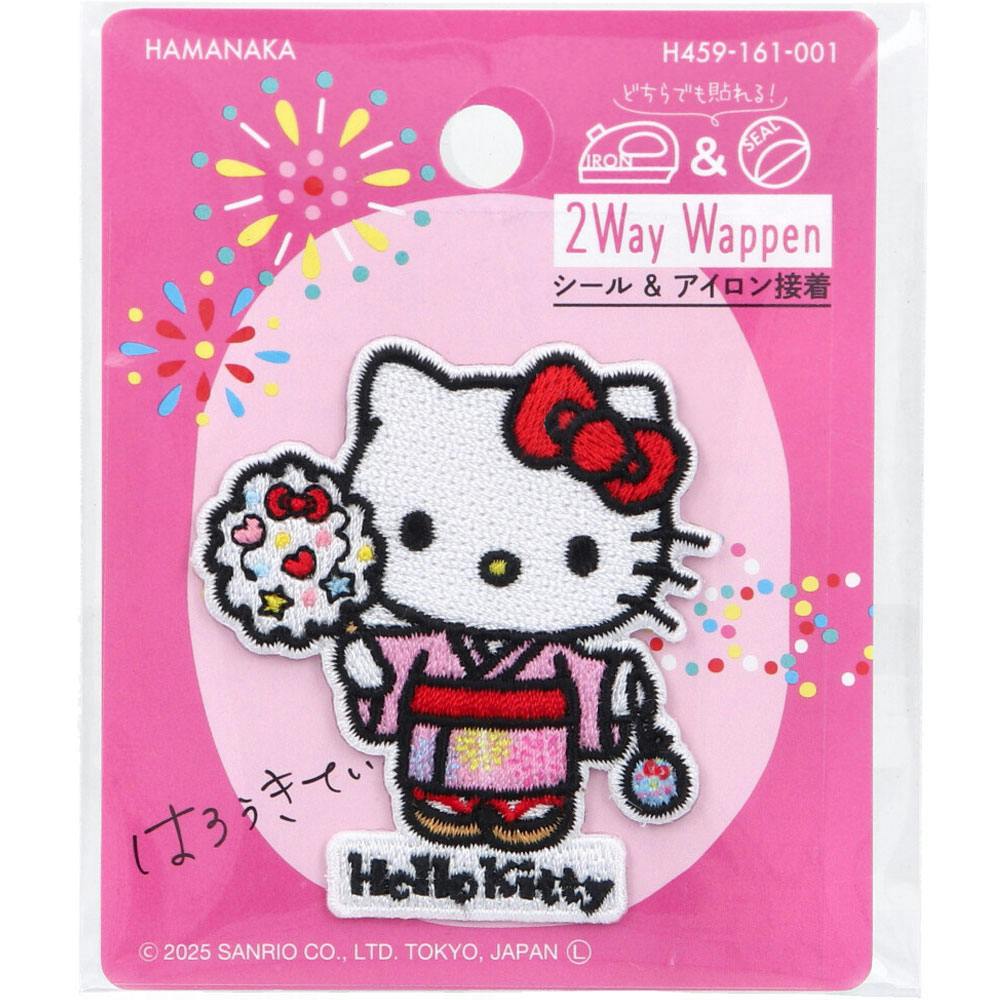 2way刺しゅうワッペン サンリオ 日本のお祭り ハローキティ わたあめ 1枚入 ×1点【送料込み】 ＃4977444267565