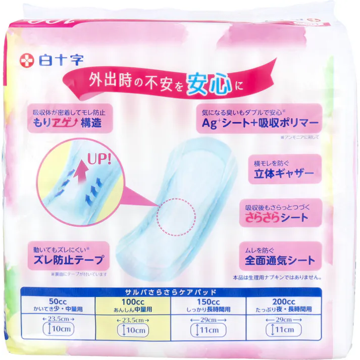 サルバ さらさらケアパッド あんしん中量用 100cc 無香料 28枚入 ×1点【送料込み】 #4987603317314