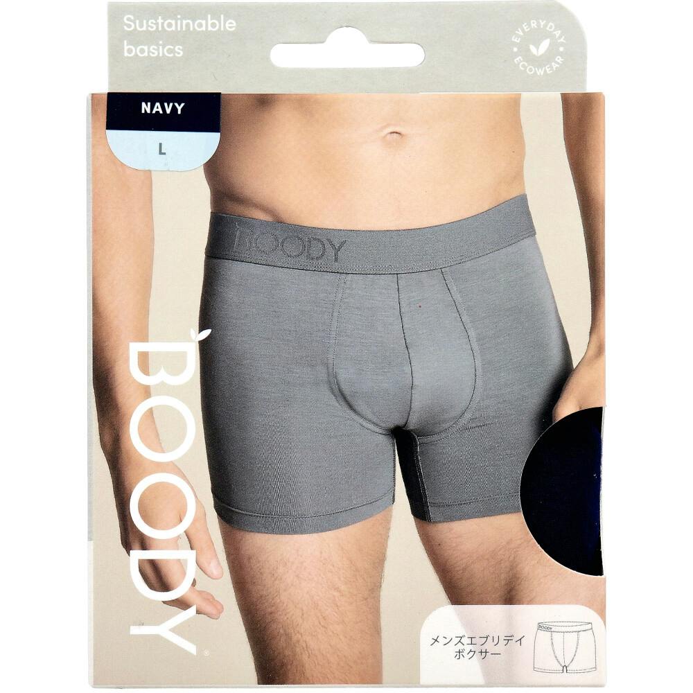 BOODY メンズ エブリデイ ボクサー ネイビー Lサイズ 1枚入 ×1点【送料込み】 ＃9351383022877