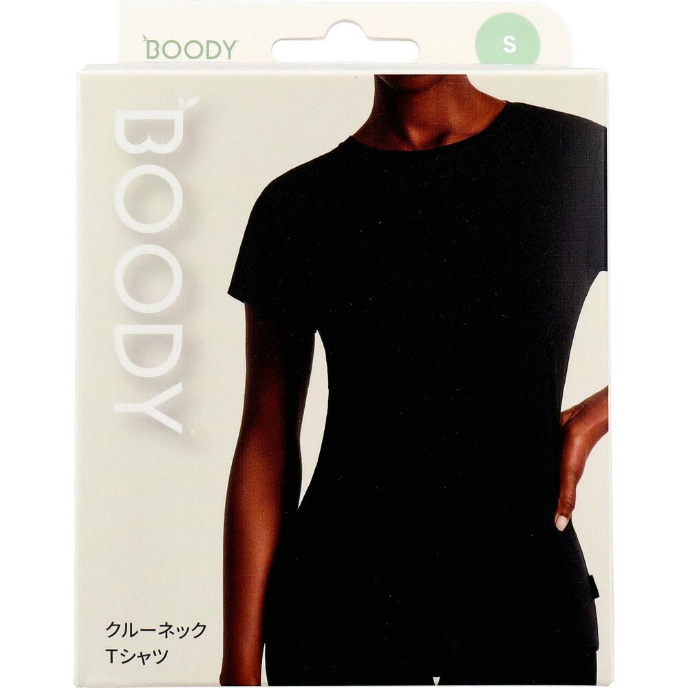 BOODY クルーネックTシャツ ブラック Sサイズ 1枚入 ×1点【送料込み】 ＃9351383112370