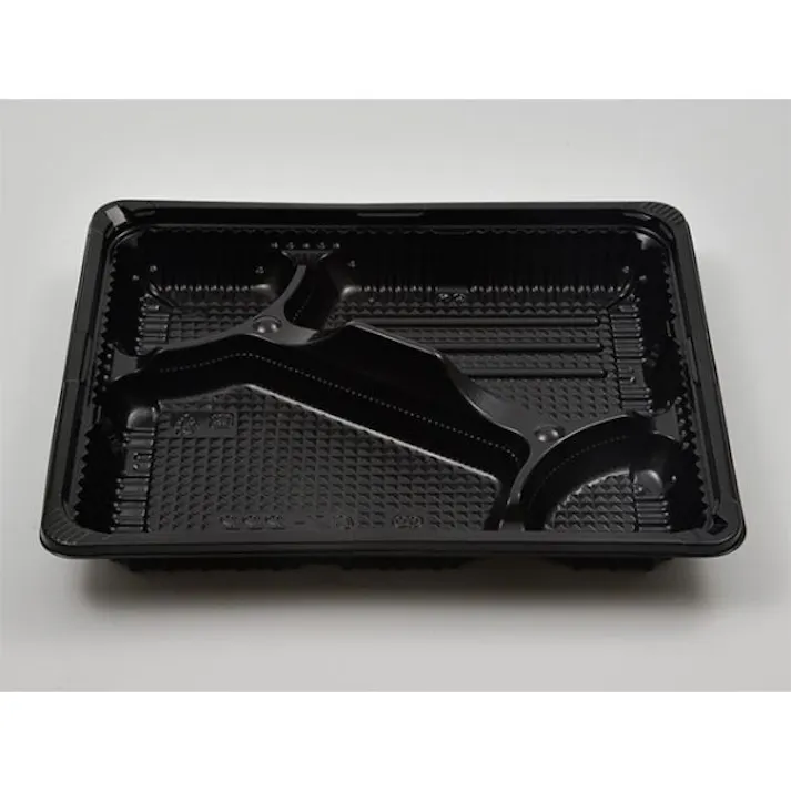 【50個×12袋入/ケース】弁当容器 CZ-222 BS黒 本体(N) シーピー化成