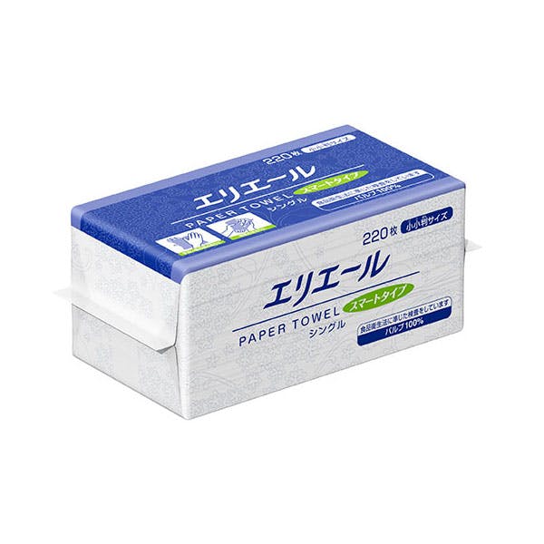 【60袋入/ケース】ペーパータオル ススマートタイプ シングル 小小判 エリエール