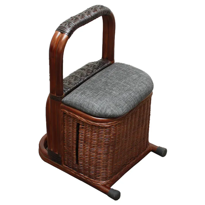 つかまり立ち 収納ステッキ 立ち上がりステッキ 杖 軽量 籐 手すり つかまり立ち 介護用品 手すり 籐家具 楽 持ち運び