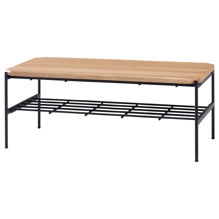 センターテーブル 木製 収納棚付き ローテーブル 新生活 テーブル シンプル 収納 オーク 北欧 木 ウッド ナチュラル おしゃれ かわいい アイアン