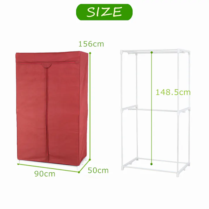 ハンガーラック カバー付き ファンシーケース スーツロッカー 90幅 スリム 収納 組み立て ワードローブ 洋服掛け 衣類収納 洋服掛けラック