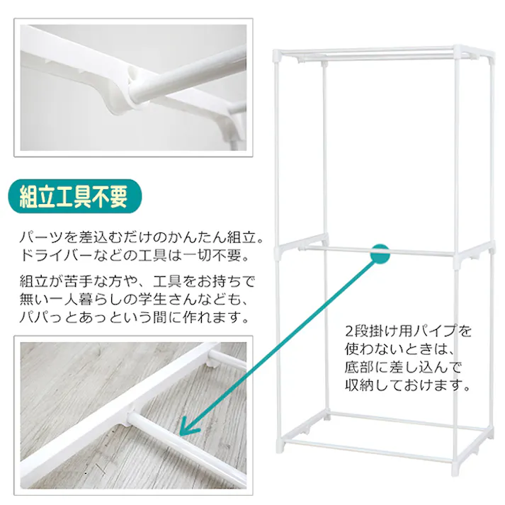 クローゼット ハンガーラック 75幅 ワードローブ スーツロッカー スリム 収納 組み立て 衣類収納 不織布 洋服掛けラック ファンシーケース