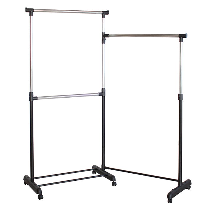 パイプハンガー 2段 スリム 2wayハンガー 大容量 省スペース おしゃれ キャスター付き