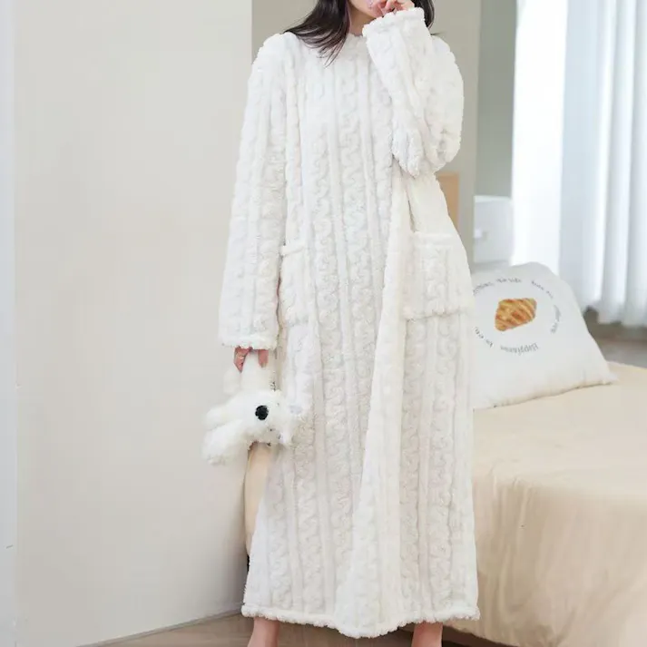 超保温ルームウェア 膝下までのワンピースがおススメ ルームウェア レディース ギフト 着る毛布 ルームウェア 裏起毛柔らかい 肌触り 厚手 もこもこ部屋着 防寒