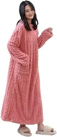超保温ルームウェア 膝下までのワンピースがおススメ ルームウェア レディース ギフト 着る毛布 ルームウェア 裏起毛柔らかい 肌触り 厚手 もこもこ部屋着 防寒